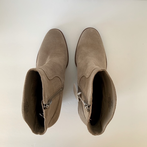 Lucky Brand Waltz Tan Suede Leather Side Zip Wedge Ankle Booties Sz 9 & 10 NWT - Picture 7 of 13